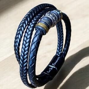 Braided Leather Bracelet- "Love You Forever" Bracelet for Men NIB